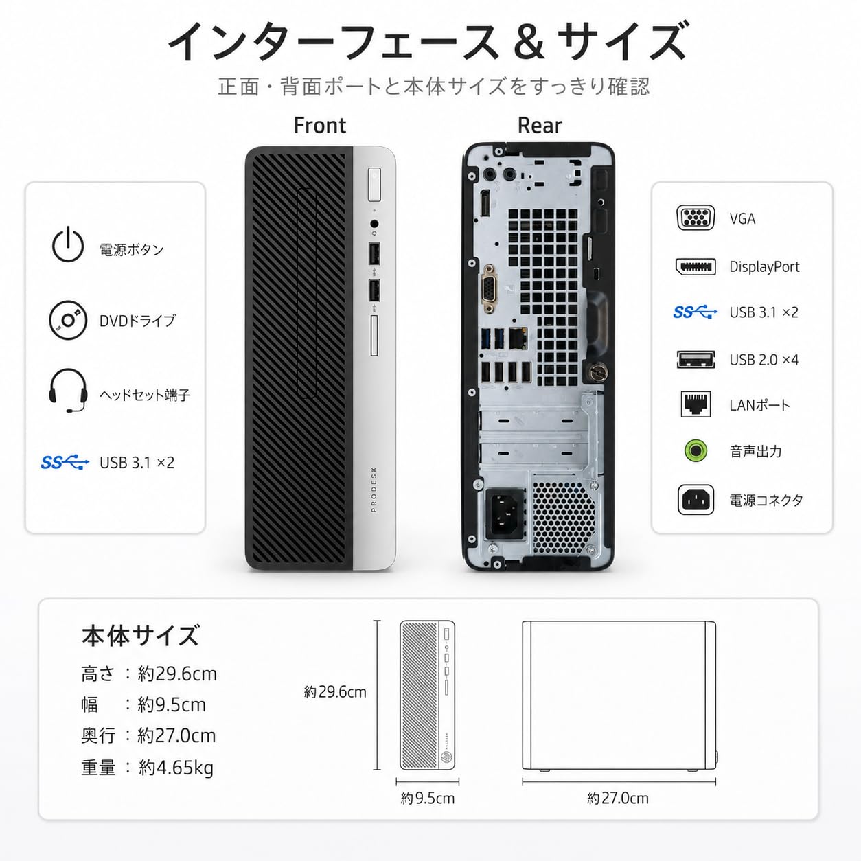 Amazon.co.jp: デスクトップPC ProDesk 400G5 SF 整備済 Core i5-8500